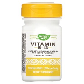 Thực phẩm chức năng Nature's Way Vitamin B-12 Cherry 2.000 mcg 100 Vegan Lozenges 033674404409
