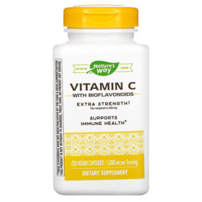 Thực phẩm chức năng Nature's Way Vitamin C with Bioflavonoids 1.000 mg 250 Vegan Capsules 033674154656