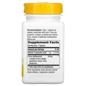 Thành phần vi chất của Nature's Way Vitamin C With Bioflavonoids Extra Strength 1.000 mg 100 Vegan Capsules 033674154649