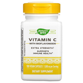 Thực phẩm chức năng Nature's Way Vitamin C With Bioflavonoids Extra Strength 1.000 mg 100 Vegan Capsules 033674154649