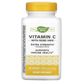 Thực phẩm chức năng Nature's Way Vitamin C with Rose Hips Extra Strength 1.000 mg 250 Capsules 033674403136