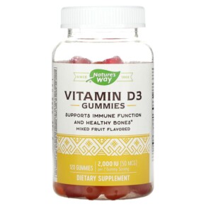 Thực phẩm chức năng Nature's Way Vitamin D3 Gummies Mixed Fruit 50 mcg (2.000 IU) 120 Gummies 033674136089