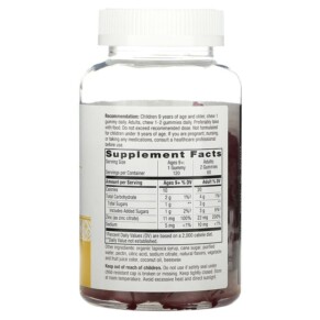 Thành phần vi chất của Nature's Way Zinc Gummies Mixed Berry 11 mg 120 Gummies 033674137017