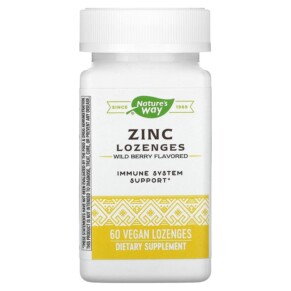 Thực phẩm chức năng Nature's Way Zinc Lozenges Wild Berry Flavored 60 Vegan Lozenges 033674410929