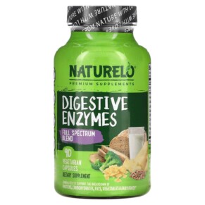Thực phẩm chức năng NATURELO Digestive Enzymes Full Spectrum Blend 90 Vegetarian Capsules 628110628732