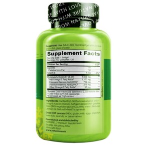 Thành phần vi chất của NATURELO Omega-3 Triglyceride Fish Oil 1.100 mg 120 Softgels 628110628138