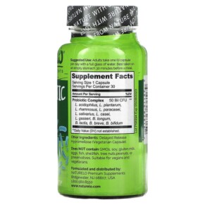 Thành phần vi chất của NATURELO Probiotic 50 Billion CFU 30 Delayed Release Capsules 628110628152