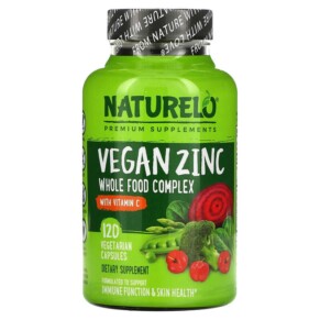 Thực phẩm chức năng NATURELO Vegan Zinc with Vitamin C 120 Vegetarian Capsules 628110628596