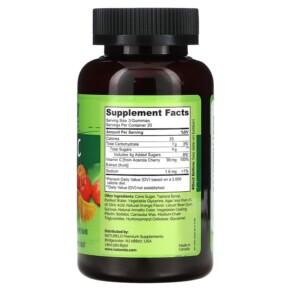 Thành phần vi chất của NATURELO Vitamin C Whole Food Gummies Orange 60 Vegan Friendly Gummies 628110628718