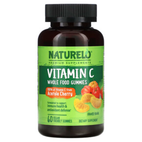 Thực phẩm chức năng NATURELO Vitamin C Whole Food Gummies Orange 60 Vegan Friendly Gummies 628110628718