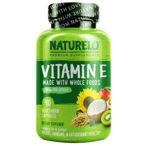 Thực phẩm chức năng NATURELO Vitamin E Made with Whole Foods 180 mg 90 Vegetarian Capsules 628110628534