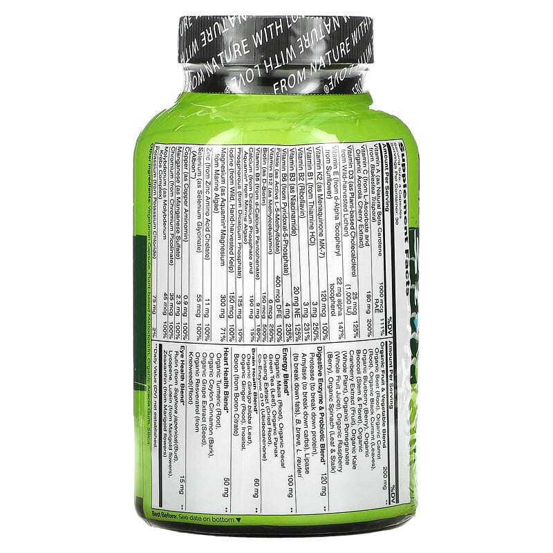 NATURELO Whole Food Multivitamin for Men 120 Vegetarian Capsules 2 Thành phần vi chất của NATURELO Whole Food Multivitamin for Men 120 Vegetarian Capsules 628110628084
