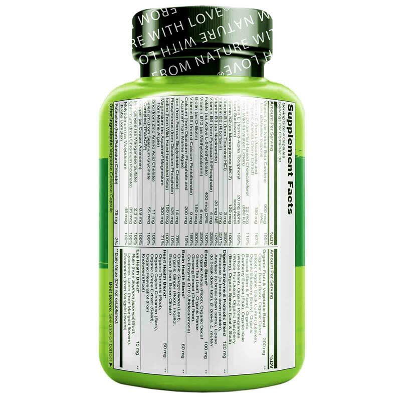 NATURELO Whole Food Multivitamin for Women 120 Vegetarian Capsules 2 Thành phần vi chất của NATURELO Whole Food Multivitamin for Women 120 Vegetarian Capsules 628110628107