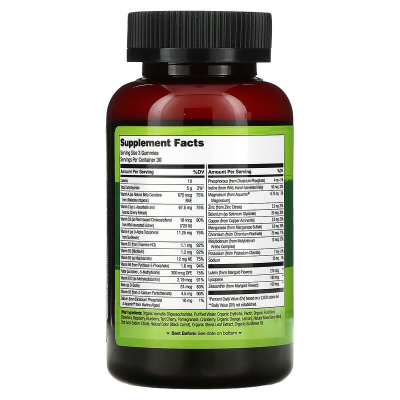 NATURELO Whole Food Multivitamin Gummies for Kids Berry 90 Gummies 2 Thành phần vi chất của NATURELO Whole Food Multivitamin Gummies for Kids Berry 90 Gummies 628110628268
