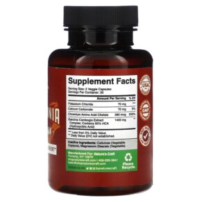 Thành phần vi chất của Natures Craft Garcinia Cambogia 60 Capsules 806802596129