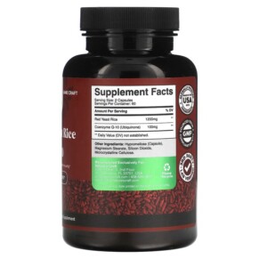 Thành phần vi chất của Natures Craft Red Yeast Rice + Coq10 120 Capsules 850034386119