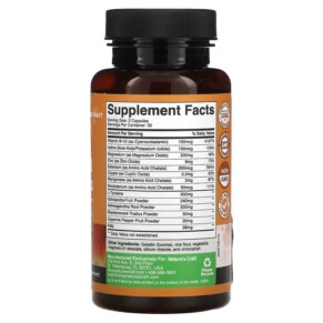 Thành phần vi chất của Natures Craft Thyroid Complex 60 Capsules 806808279057