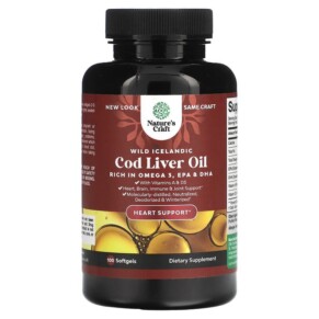 Thực phẩm chức năng Natures Craft Wild Icelandic Cod Liver Oil 100 Softgels 850034386126