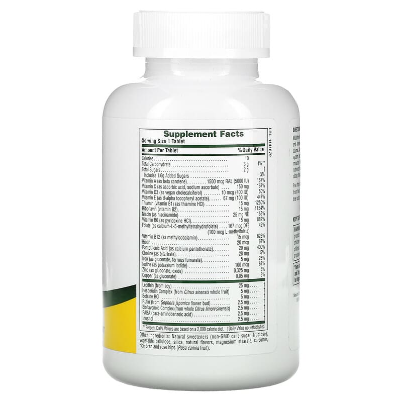 NaturesPlus Adult's Chewable Multivitamin and Mineral Pineapple 90 Tablets 2 Thành phần vi chất của NaturesPlus Adult's Chewable Multivitamin and Mineral Pineapple 90 Tablets 097467030879