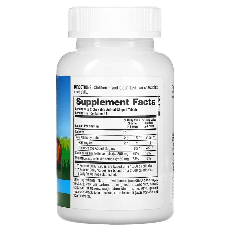 NaturesPlus Animal Parade Calcium Children's Chewable Supplement Vanilla Sundae 90 Animal-Shaped Tablets 2 Thành phần vi chất của NaturesPlus Animal Parade Calcium Children's Chewable Supplement Vanilla Sundae 90 Animal-Shaped Tablets 097467299962