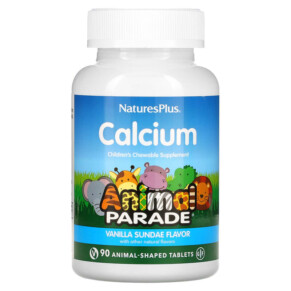 Thực phẩm chức năng NaturesPlus Animal Parade Calcium Children's Chewable Supplement Vanilla Sundae 90 Animal-Shaped Tablets 097467299962
