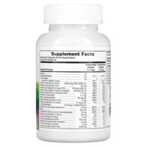 Thành phần vi chất của NaturesPlus Animal Parade Children's Chewable Multivitamin Supplement Grape 90 Animal-Shaped Tablets 097467299849