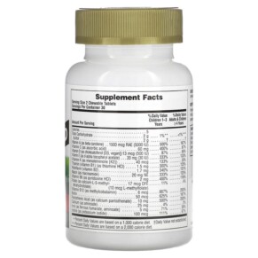 Thành phần vi chất của NaturesPlus Animal Parade Gold Children's Chewable Multivitamin Supplement Cherry 60 Animal-Shaped Tablets 097467299313