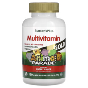 Thực phẩm chức năng NaturesPlus Animal Parade Gold Children's Chewable Supplement Cherry 120 Animal-Shaped Tablets 097467299320