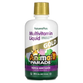 Thực phẩm chức năng NaturesPlus Animal Parade Gold Multivitamin Liquid Tropical Berry 30 fl oz (887.1 ml) 097467299016