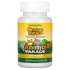 Thực phẩm chức năng NaturesPlus Animal Parade Omega 3/6/9 Junior Lemon 90 Chewable Softgels 097467299948