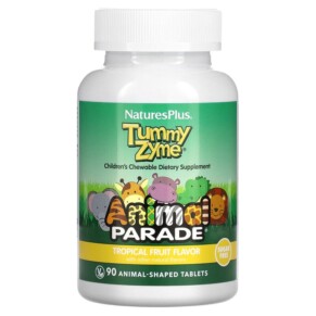 Thực phẩm chức năng NaturesPlus Animal Parade Tummy Zyme Tropical Fruit 90 Animal-Shaped Tablets 097467299474