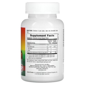 Thành phần vi chất của NaturesPlus Animal Parade Vitamin D3 Sugar Free Black Cherry 500 IU 90 Animal-Shaped Tablets 097467299238