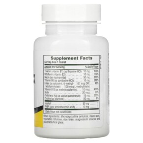 Thành phần vi chất của NaturesPlus B-Complex with Rice Bran 90 Tablets 097467014800