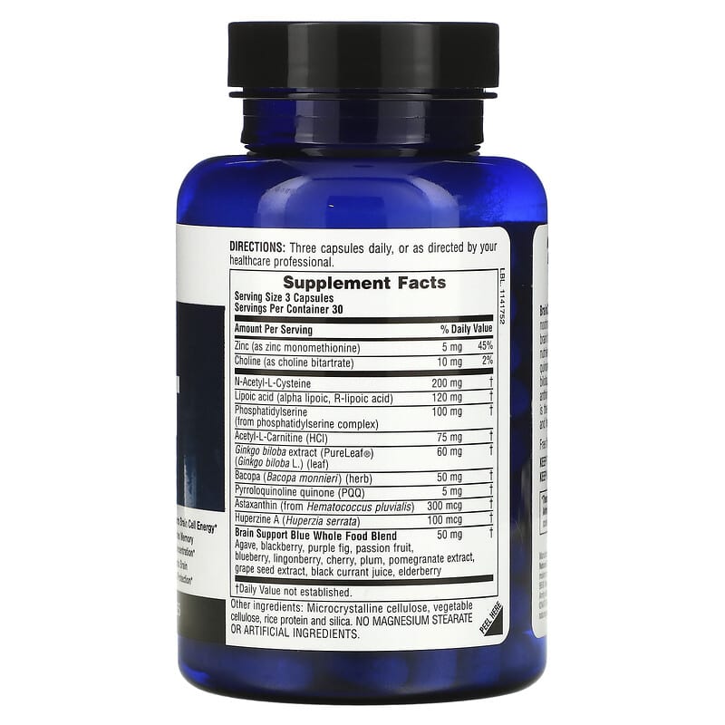 NaturesPlus Brainceutix Boost 90 Capsules 2 Thành phần vi chất của NaturesPlus Brainceutix Boost 90 Capsules 097467810020