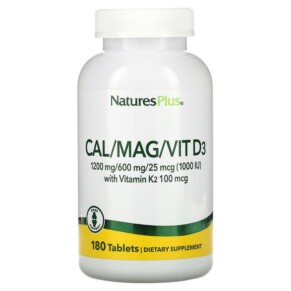 Thực phẩm chức năng NaturesPlus Cal/Mag/Vit D3 with Vitamin K2 180 Tablets 097467336476