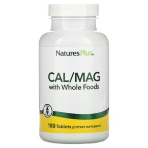 Thực phẩm chức năng NaturesPlus Cal/Mag with Whole Foods 180 Tablets 097467336452