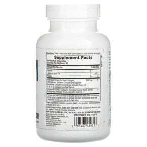 Thành phần vi chất của NaturesPlus Collagen Peptides 120 Capsules 097467459717