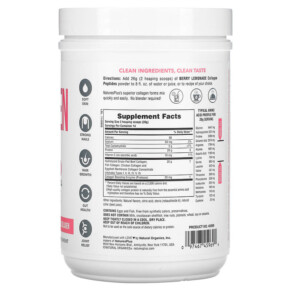 Thành phần vi chất của NaturesPlus Collagen Peptides Berry Lemonade 0.8 lbs (364 g) 097467459694