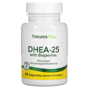 Thực phẩm chức năng NaturesPlus DHEA-25 with Bioperine 60 Capsules 097467049680