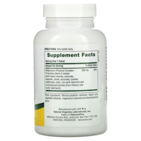 Thành phần vi chất của NaturesPlus Dyno-Mins Magnesium 250 mg 90 Tablets 097467366619