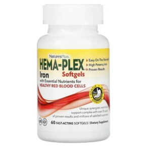 Thực phẩm chức năng NaturesPlus Hema-Plex 60 Fast-Acting Softgels 097467376915