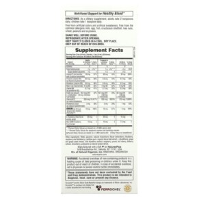 Thành phần vi chất của NaturesPlus Hema-Plex Liquid Mixed Berry 8.5 fl oz (250 ml) 097467376878