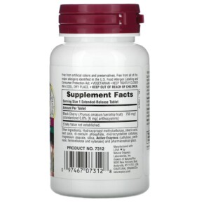 NaturesPlus Herbal Actives Black Cherry 750 mg 30 Tablets 3 Thành phần vi chất của NaturesPlus Herbal Actives Black Cherry 750 mg 30 Tablets 097467073128