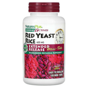 Thực phẩm chức năng NaturesPlus Herbal Actives Red Yeast Rice 300 mg 120 Mini-Tabs 097467073630