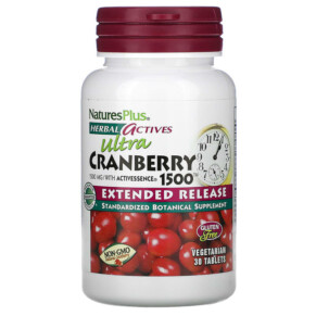 Thực phẩm chức năng NaturesPlus Herbal Actives Ultra Cranberry 1500 1.500 mcg 30 Tablets 097467073166