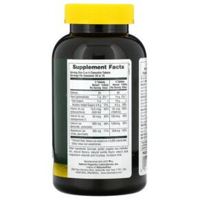 Thành phần vi chất của NaturesPlus High Potency Cal/Mag/Vit D3 Vanilla Flavored 60 Chewables 097467336490