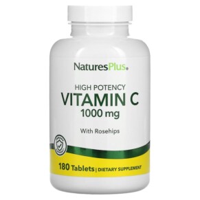 Thực phẩm chức năng NaturesPlus High Potency Vitamin C With Rosehips 1.000 mg 180 Tablets 097467022904