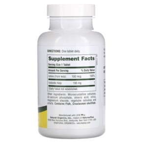 Thành phần vi chất của NaturesPlus Icelandic Kelp 300 Tablets 097467039506