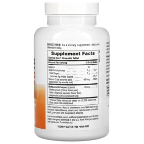 Thành phần vi chất của NaturesPlus Immune Vitamin C Citrus 500 mg 100 Chewables 097467410060