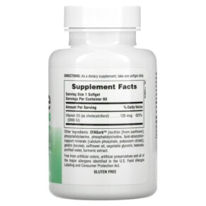 Thành phần vi chất của NaturesPlus Immune Vitamin D3 125 mcg (5.000 IU) 60 Softgels 097467410046